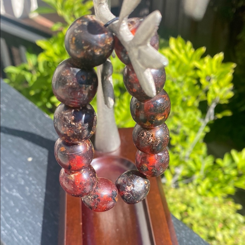 BOHO Rustic Red Amber bracelet